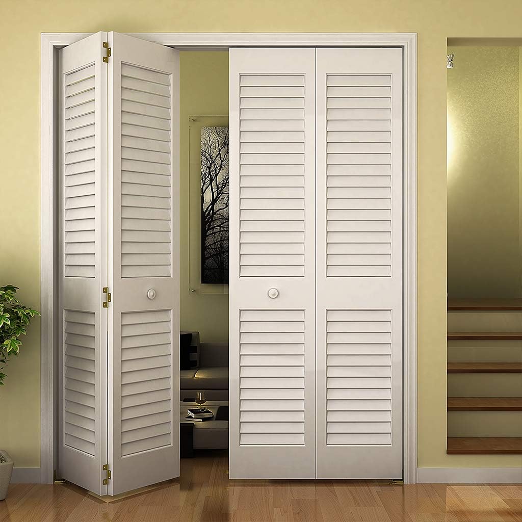 Closet Door, Bi-fold, Louver Louver Plantation Primed White (36x80)