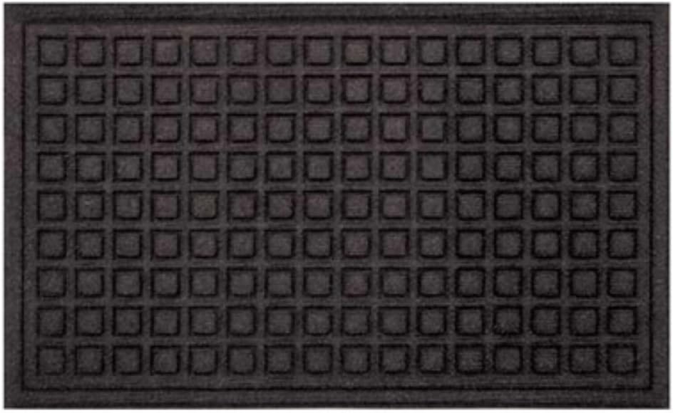 Apache Mills Textures 4' x 6' Basketweave Heavy Duty Onyx Door Mat – Weather & Stain Resistant, Non-Slip, Durable Outdoor Mat, Made in USA – Superior Scraping Entrance Mat for Home & Commercial Use