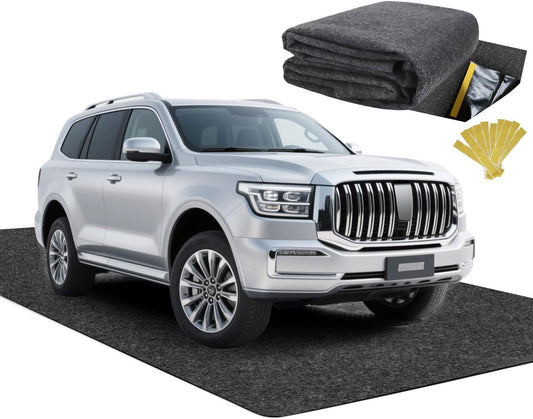 17'x7'45" Heavy Duty Garage Floor Mat with Adhesive Backing - Garage Floor mats for Under car, Garage Rugs and mats,Oil & Waterproof Non-Slip Protective Flooring for Under Cars