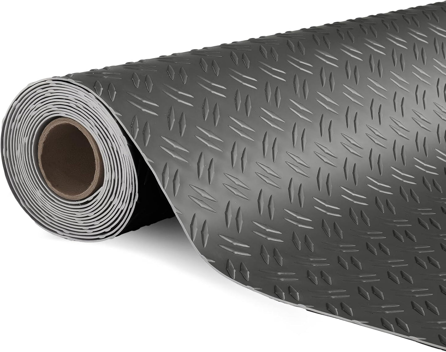 TUFFIOM 7.5 x 17 FT Garage Floor Mat, Thickened Diamond Plate PVC Garage Mats Flooring Roll for Under Car, Garage Car Parking Mats for Compact SUVS, Sports Car