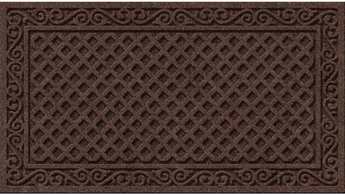 Apache Mills Textures 4' x 6' Basketweave Heavy Duty Onyx Door Mat – Weather & Stain Resistant, Non-Slip, Durable Outdoor Mat, Made in USA – Superior Scraping Entrance Mat for Home & Commercial Use
