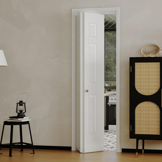 BARNER HOME Bifold Door, 6-lite Panel Closet Door for 36"x 80" Opening, Core Hollow Folding Doors with Hardware Kits, MDF, White Interior Doors