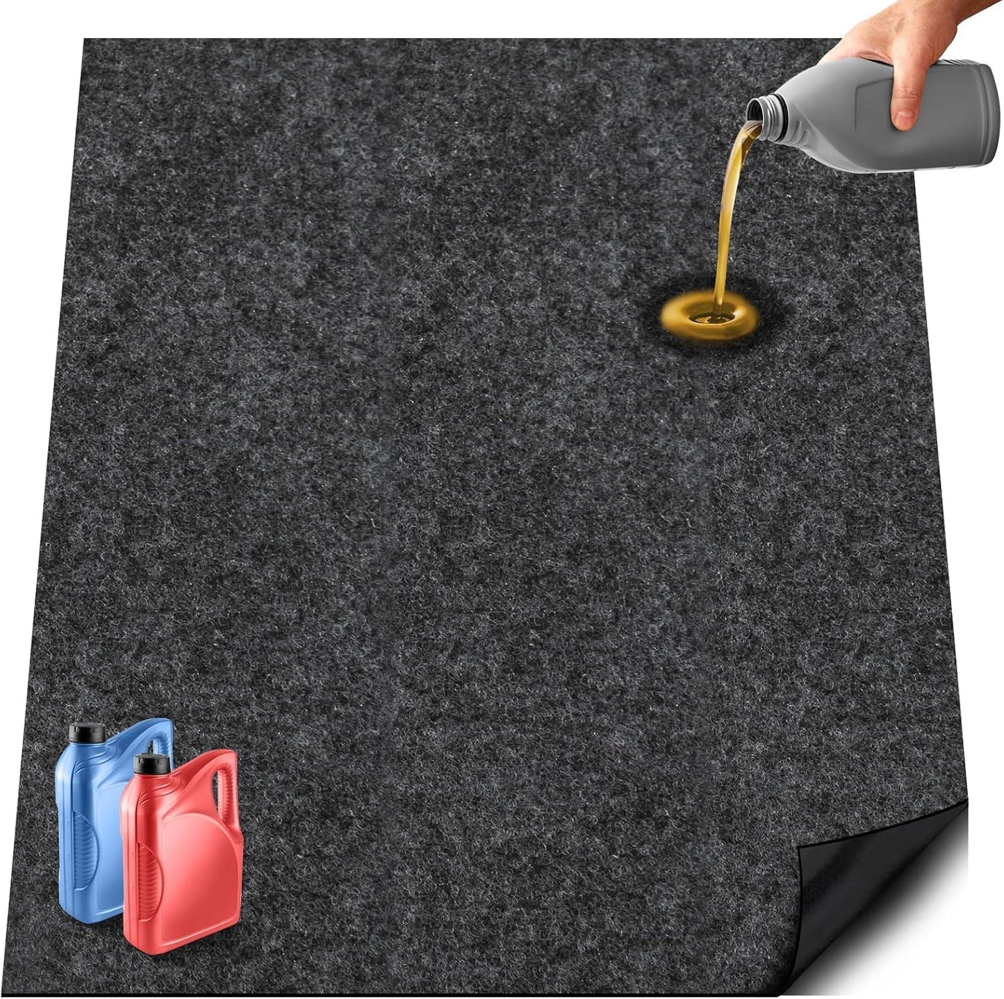 17 x 7.6FT Extra Large Garage Floor Mat, Premium Oil Leaks Absorbent Oil Spill Mat,Waterproof Backing Garage Mat,Reusable, Washable, Protects Floor from Spills, Drips, Splashes and Stains
