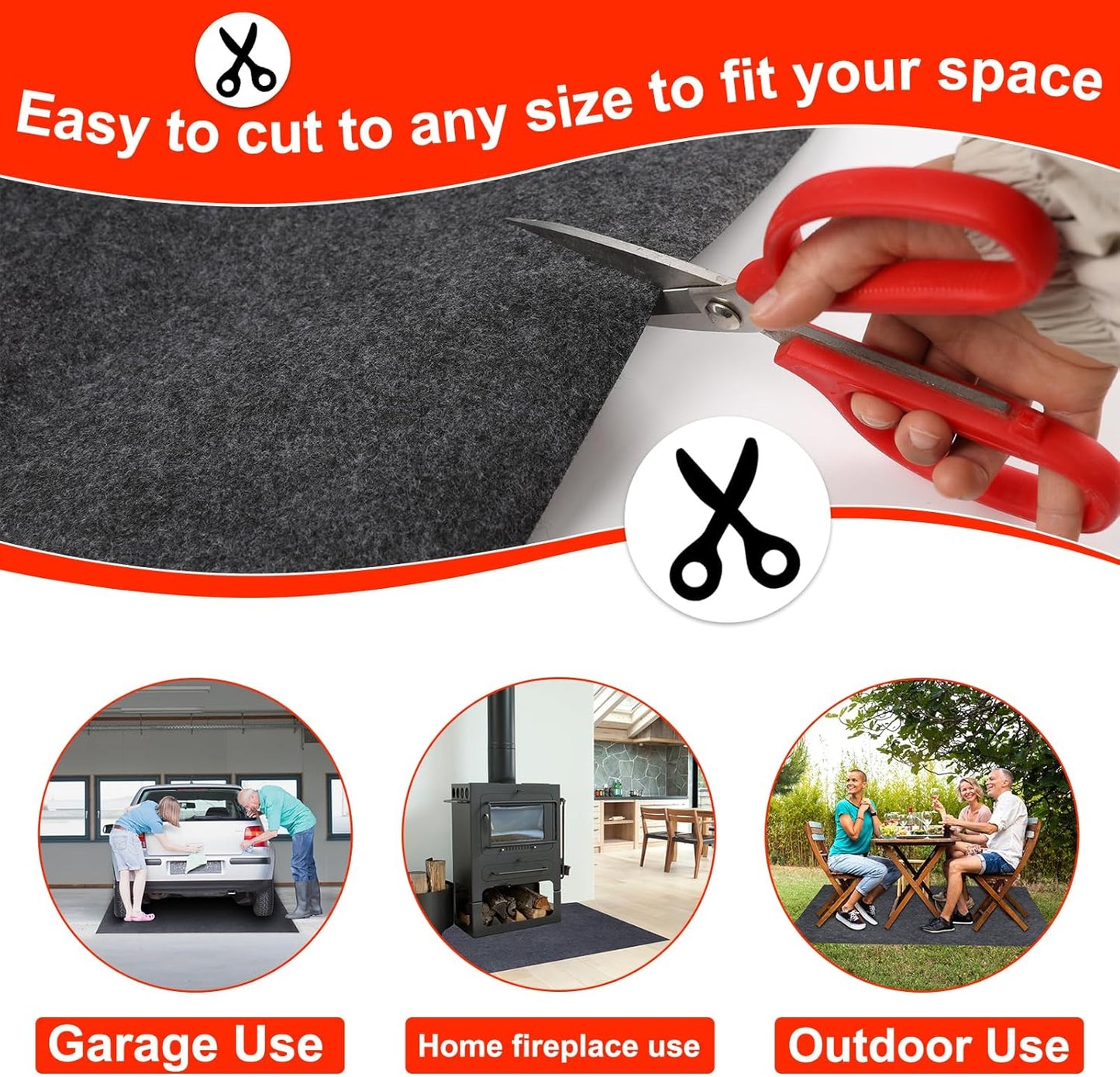 17 X 7.9 Ft Garage Floor Mat,Oil Spill Mat,Oil Absorbent Pads,Rubber Mat Garage Floor,Reusable, Waterproof Backing Come with Double Sided Tape