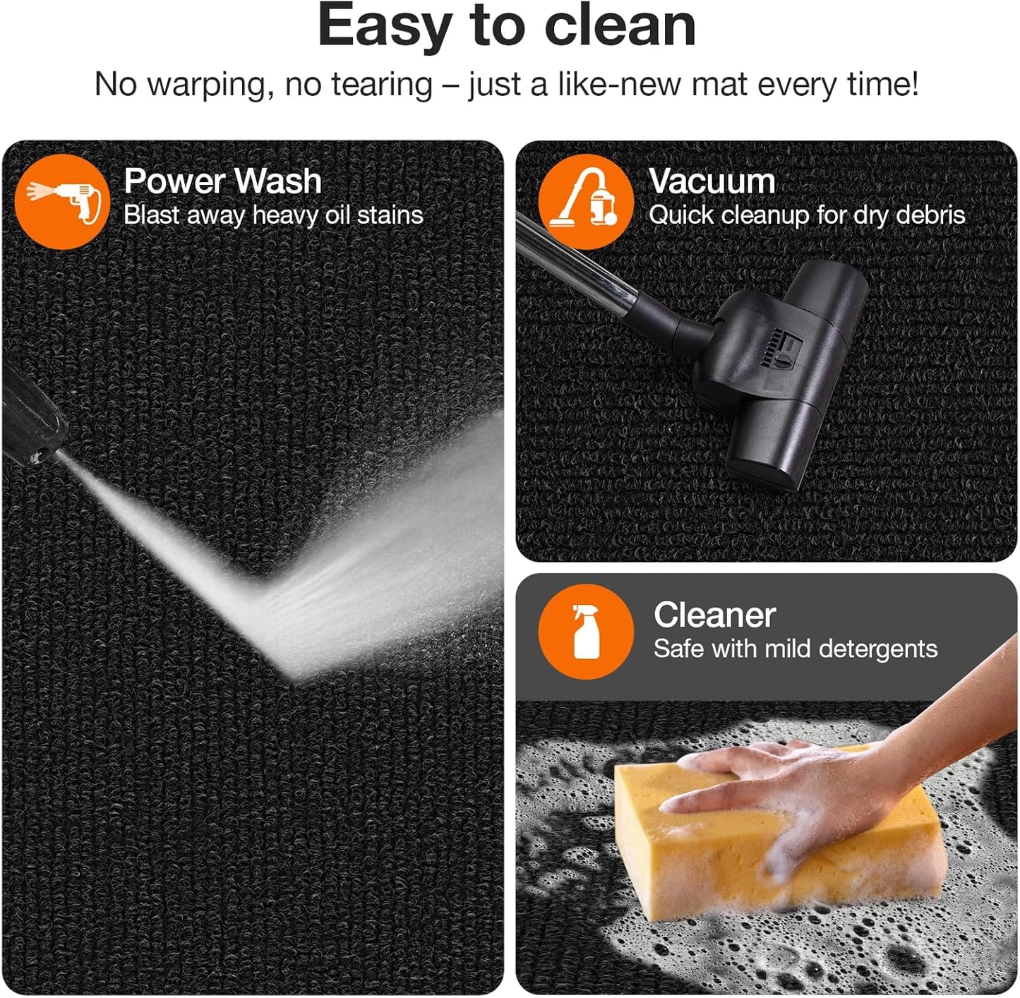 Inch, Heavy Duty Oil Resistant Garage Car Bottom Mat, Reusable Floor Protector, 1/4 Inch Thick Waterproof Rubber Backing, Oil Absorbent (Dark Gray) (60 * 72)