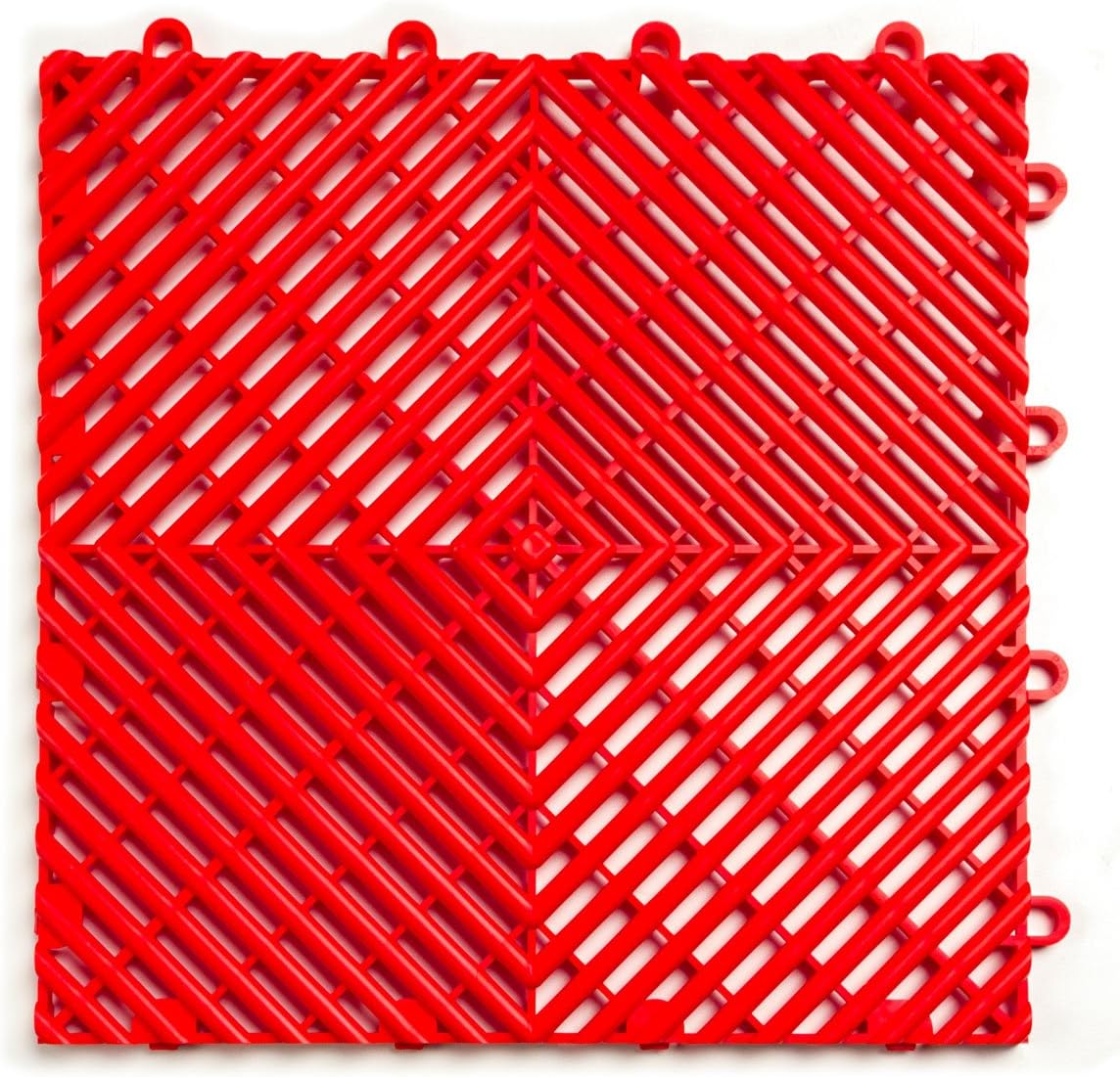 Big Floors RaceDeck Free-Flow Interlocking Garage Flooring Tiles, Non-Slip, Self-Draining, Heavy-Duty, High-Impact Copolymer, Easy Install (Black, 48 Pack of 12 x 12" Tiles)
