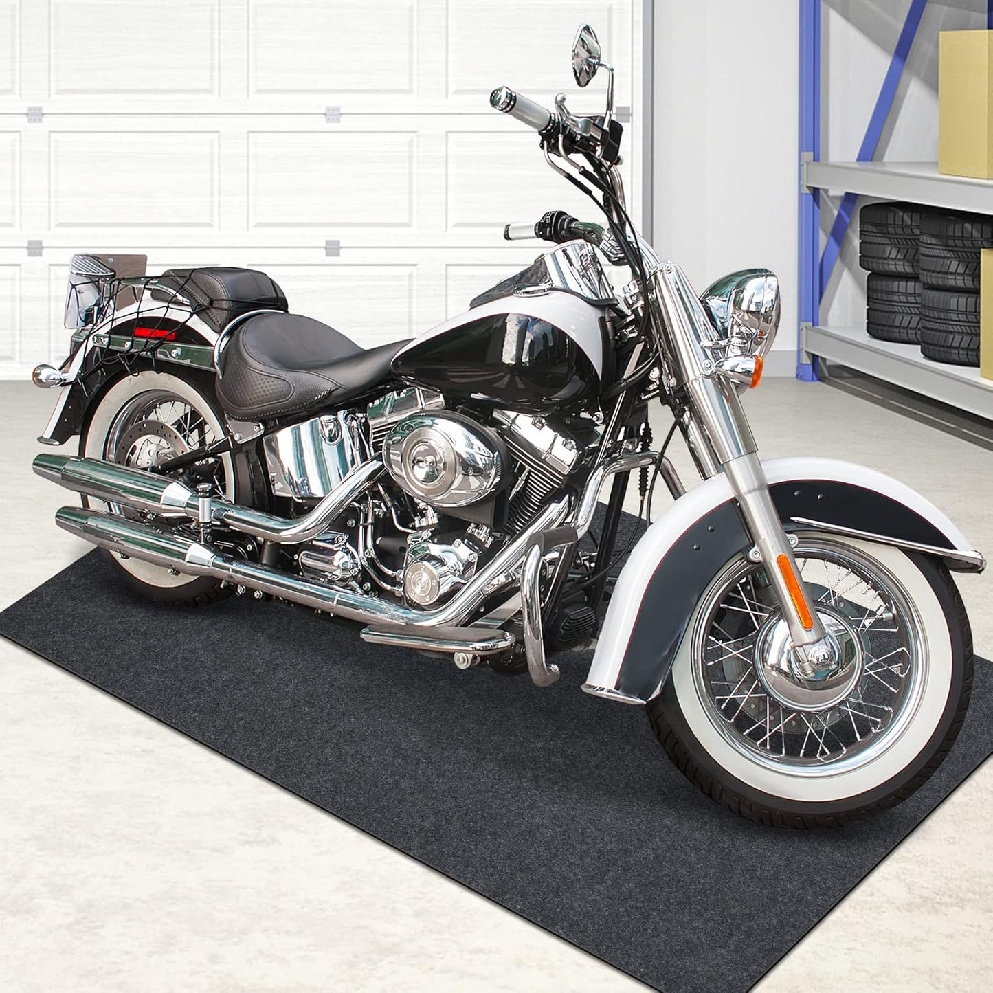 Oil Spill Mat, 7.4 x 8.4 Ft, Premium Absorbent Oil Pad. Contains Liquids, Protects Garage Floor from Spills, Drips, Splashes and Stains. Washable, Reusable, Waterproof Rubber Parking Mats