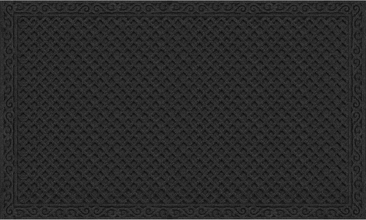 Apache Mills Textures 4' x 6' Basketweave Heavy Duty Onyx Door Mat – Weather & Stain Resistant, Non-Slip, Durable Outdoor Mat, Made in USA – Superior Scraping Entrance Mat for Home & Commercial Use