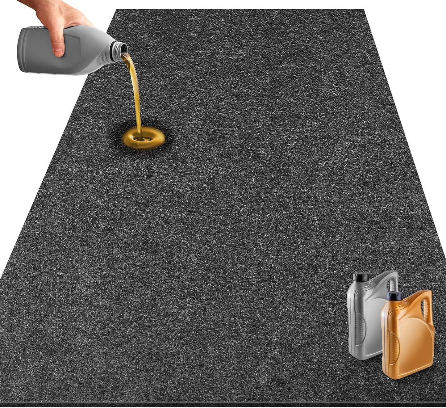 17 x 7.6FT Extra Large Garage Floor Mat, Premium Oil Leaks Absorbent Oil Spill Mat,Waterproof Backing Garage Mat,Reusable, Washable, Protects Floor from Spills, Drips, Splashes and Stains